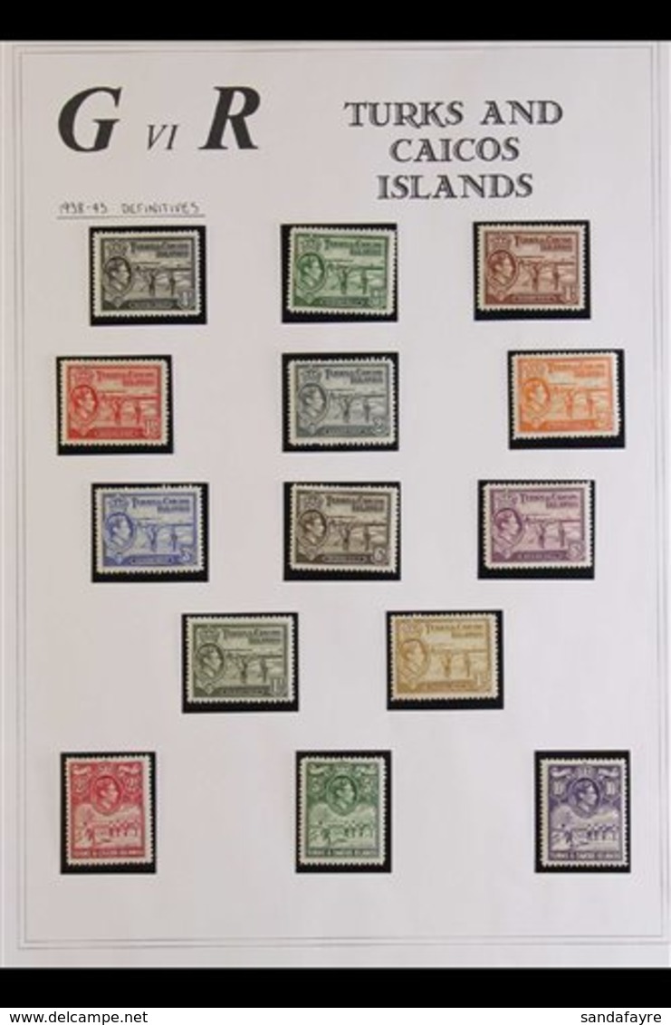 1937-50 VERY FINE MINT COLLECTION Includes 1938-45 Complete Definitive Set Of 14, 1948 Silver Wedding Set, 1950 Complete - Turks And Caicos