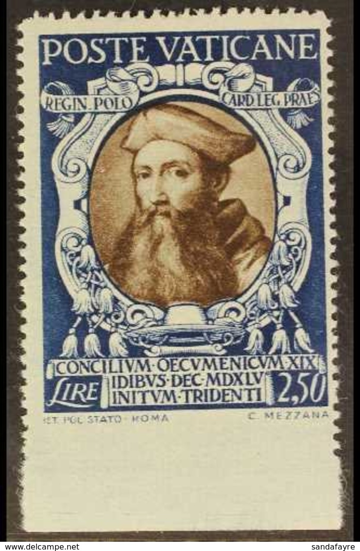 1946 2L50 Sepia & Blue "Reginald Pole" IMPERF AT BASE VARIETY, Sass 116e, Never Hinged Mint   For More Images, Please Vi - Sonstige & Ohne Zuordnung