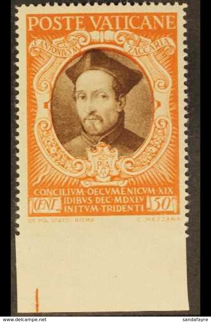 1946 50c Sepia & Orange Brown "St Anthony Maria Zaccaria" IMPERF AT BASE VARIETY, Sass 112e, Never Hinged Mint For More  - Andere & Zonder Classificatie