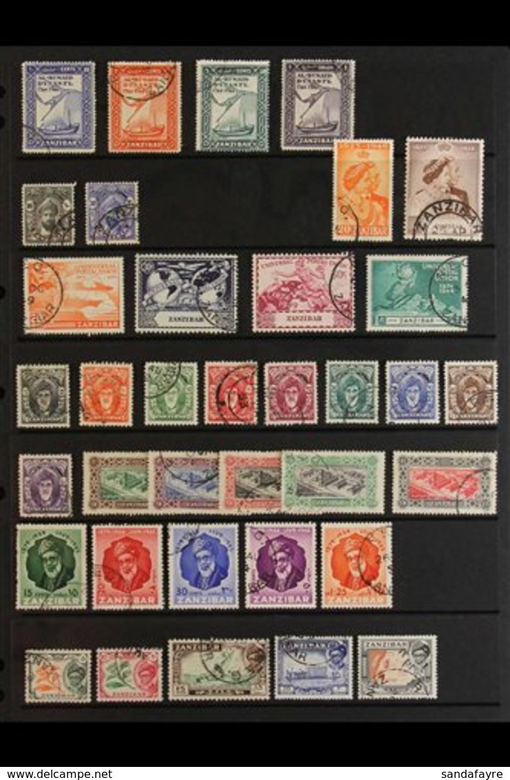 1944 - 1963 COMPLETE, VERY FINE USED Collection From The 1944 Bicentenary Set To The 1963 FFH Issue, SG 327 - 389, Very  - Zanzibar (...-1963)