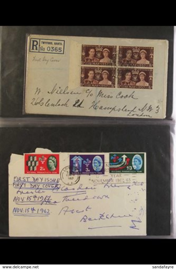 1937-69 COVERS COLLECTION Mostly Hand Addressed QEII Covers In An Album, Includes 1937 Coronation With Block Of Four, 19 - Other & Unclassified