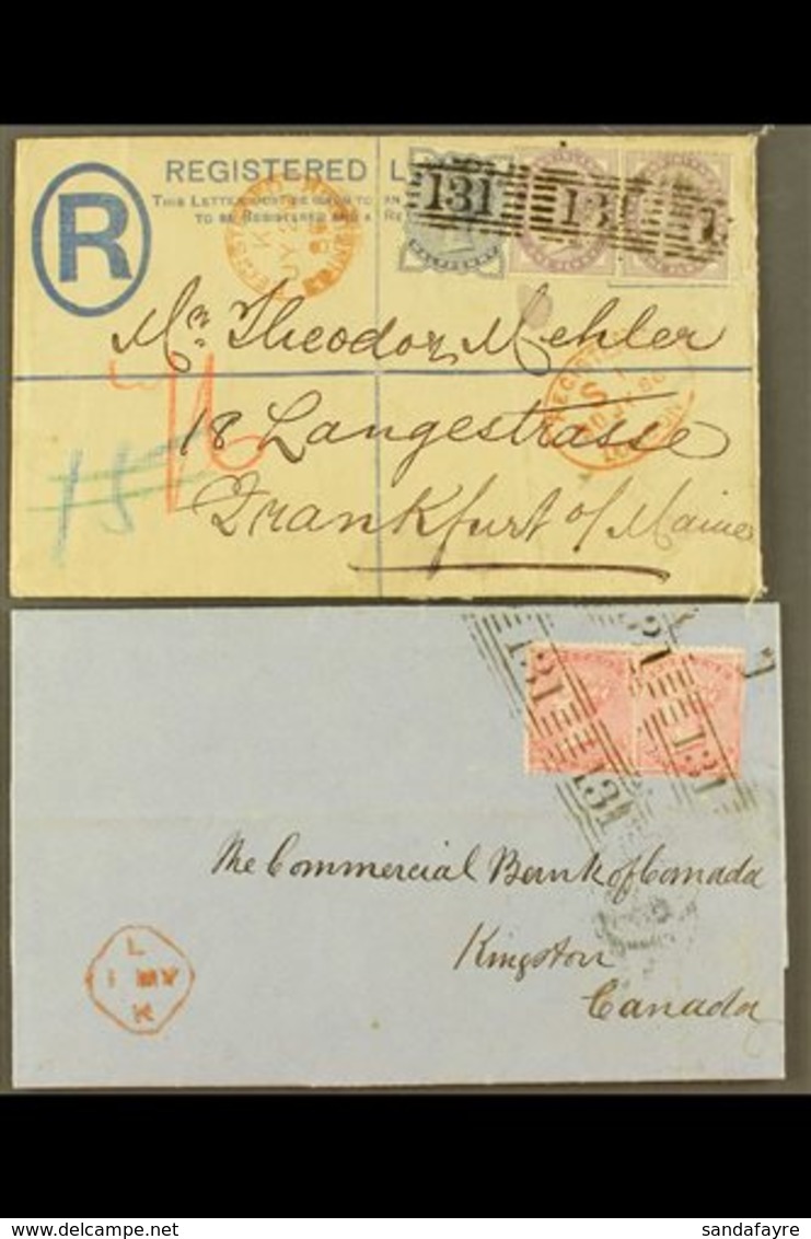 1856 - 1886 EDINBURGH. A Group Of 7 Covers Postmarked By Very Fine Examples Of The "131" Roller, Includes 1856 1d Pink P - Andere & Zonder Classificatie