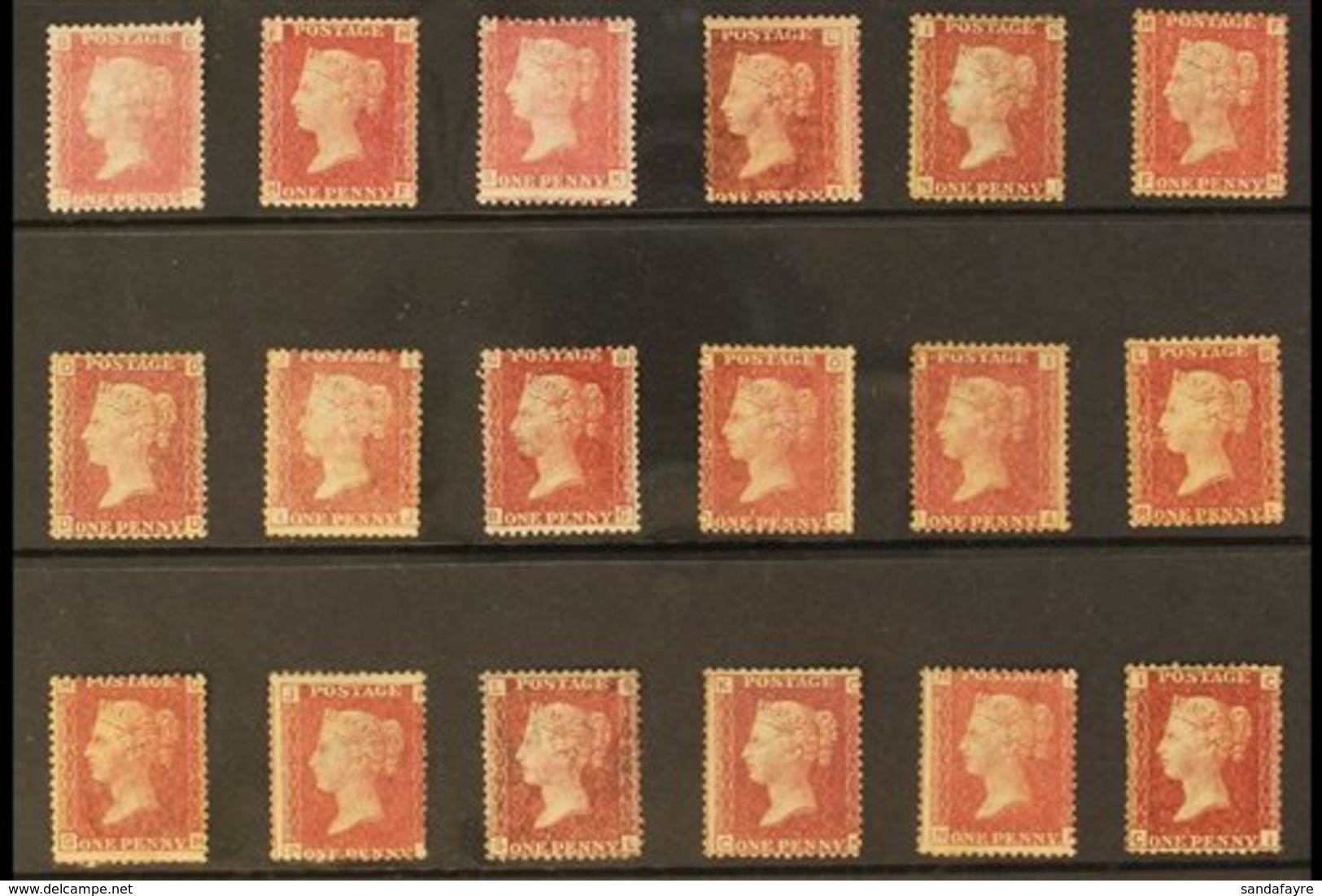 1864-79 Fresh Mint 1d Red Plates 79, 84, 124, 125, 164, 174, 177, 181, 182, 184, 187, 193, 213, 214, 216, 218, 220 & 222 - Other & Unclassified