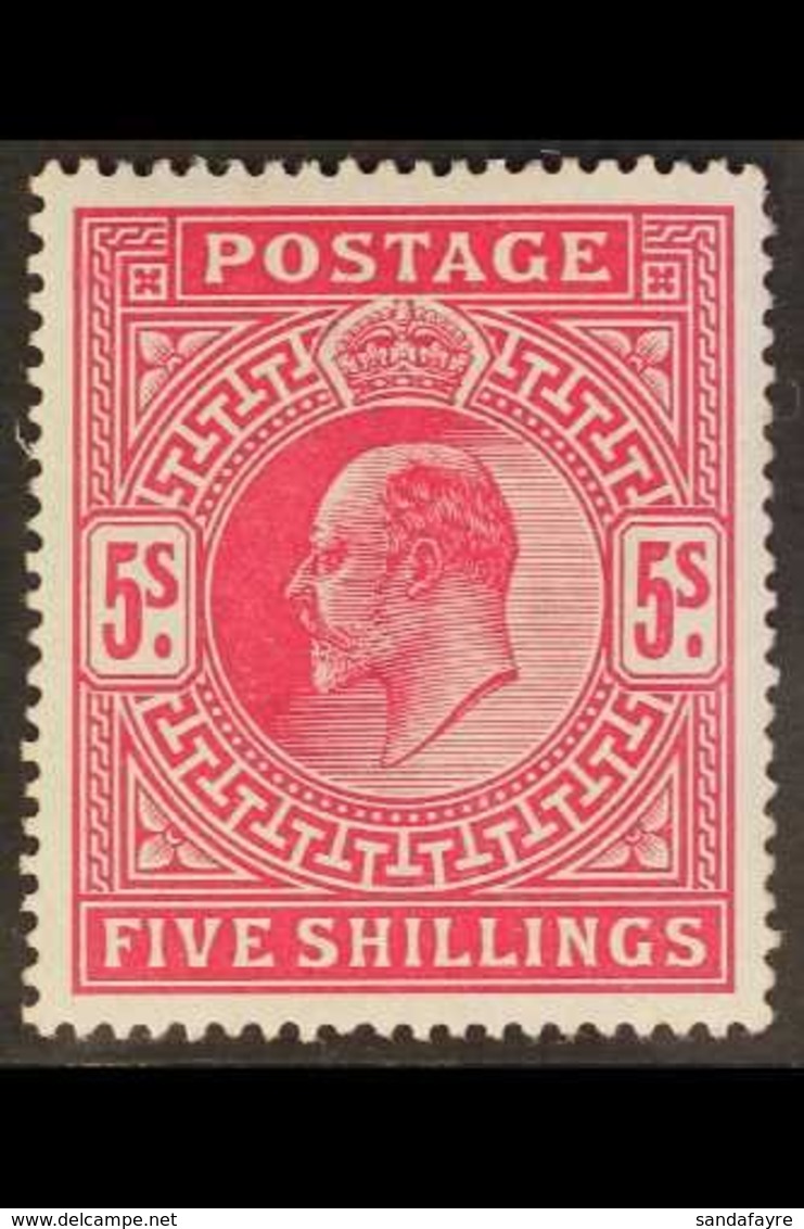 1911 - 13 5s Carmine, Somerset House Printing, Ed VII, SG 318, Fine Well Centered Mint. For More Images, Please Visit Ht - Ohne Zuordnung