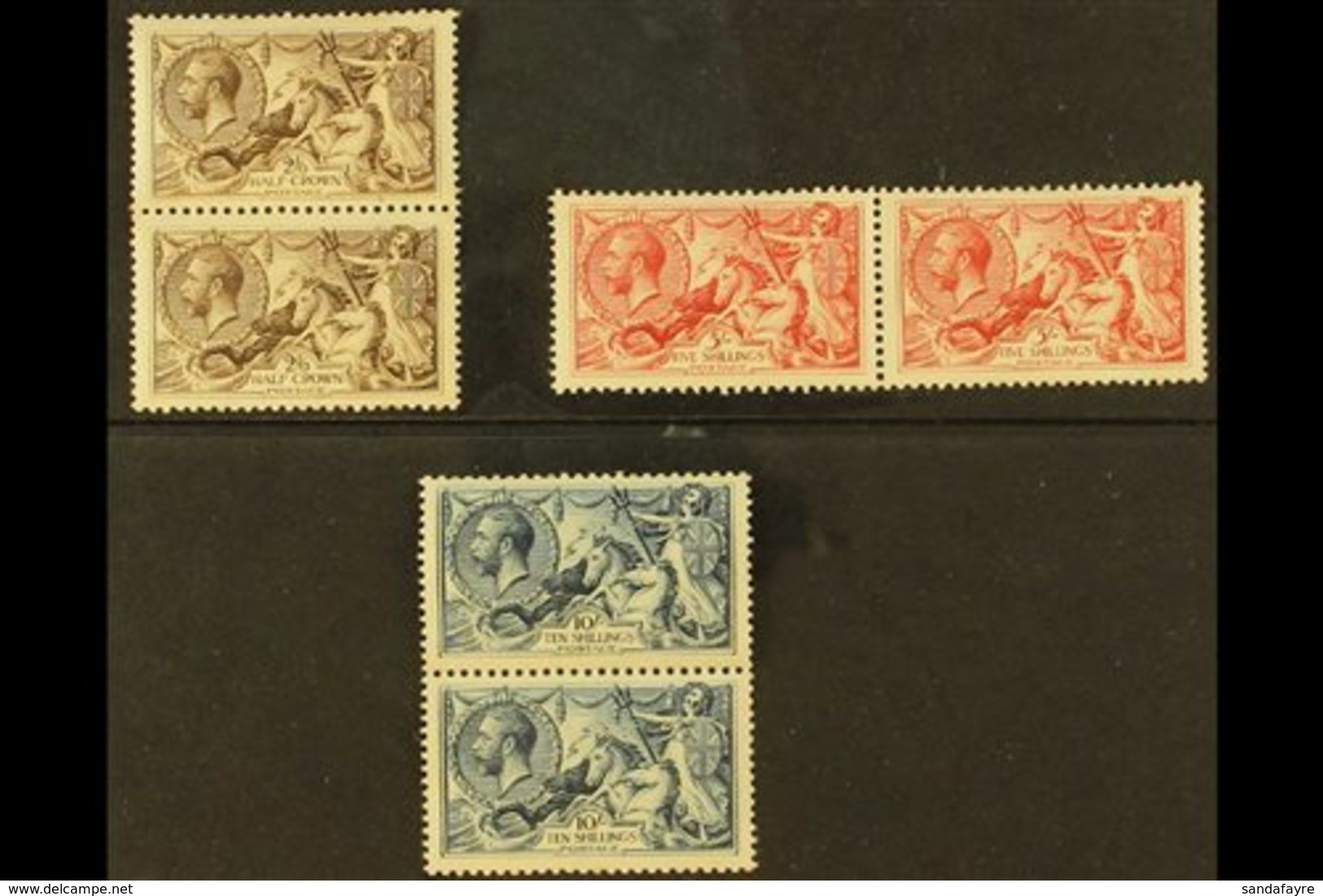 1918-19 Bradbury Seahorses Set In PAIRS, SG 413a/417, Never Hinged Mint, Some Stamps With A Minor Wrinkle Or Little Tone - Zonder Classificatie