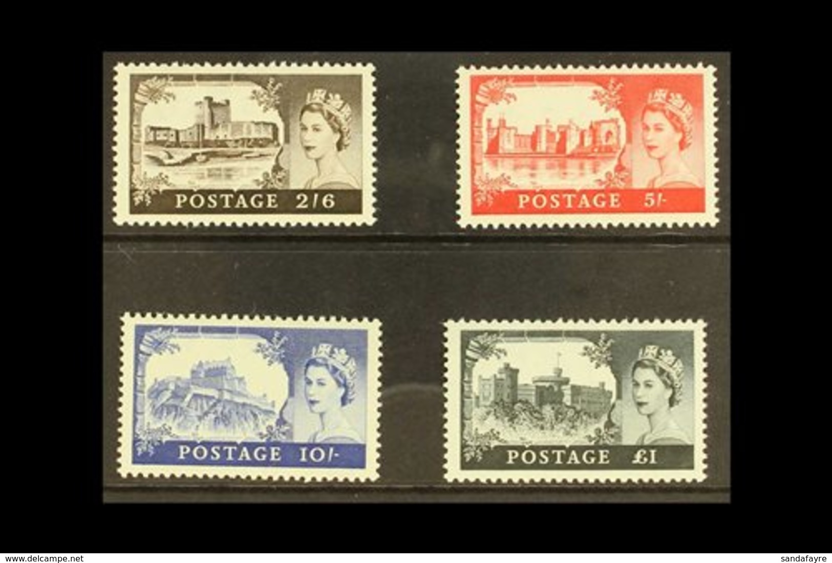 1958 1st De La Rue Castles Set Complete, SG 536a/39a, Never Hinged Mint (4 Stamps) For More Images, Please Visit Http:// - Sonstige & Ohne Zuordnung