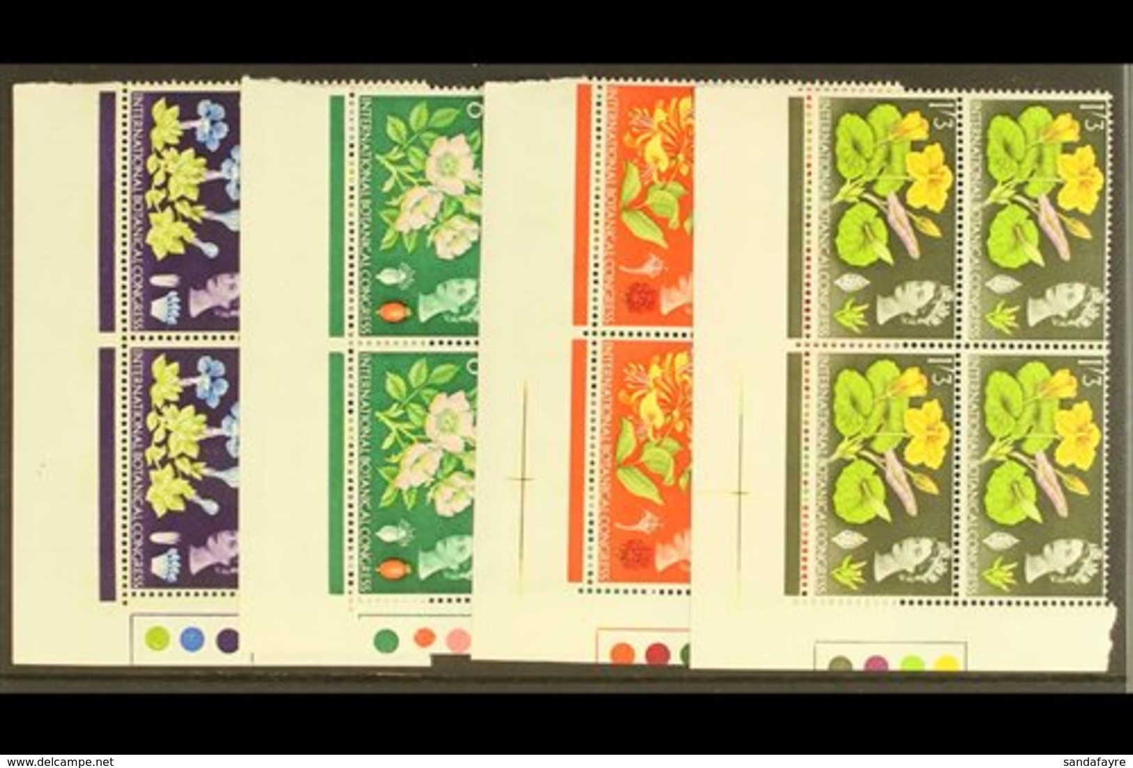 1964 BOTANICAL CONGRESS BLOCKS. Botanical Congress Normal & Phosphor Complete Sets, SG 655/58 & SG 655p/58p, Never Hinge - Andere & Zonder Classificatie