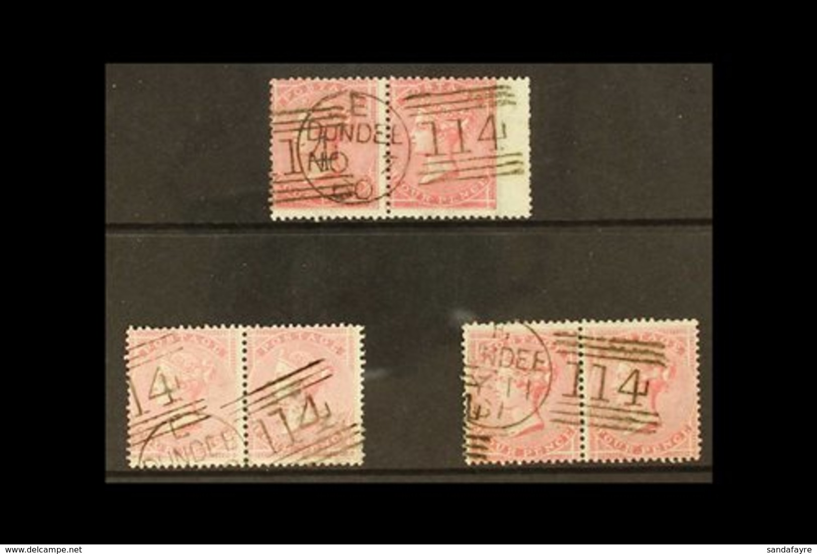 SCOTLAND 1855-57 Fine Used Group Of 4d Horizontal Pairs Each With The "114" Duplex Cancellation Of DUNDEE Of 1860-61, In - Other & Unclassified