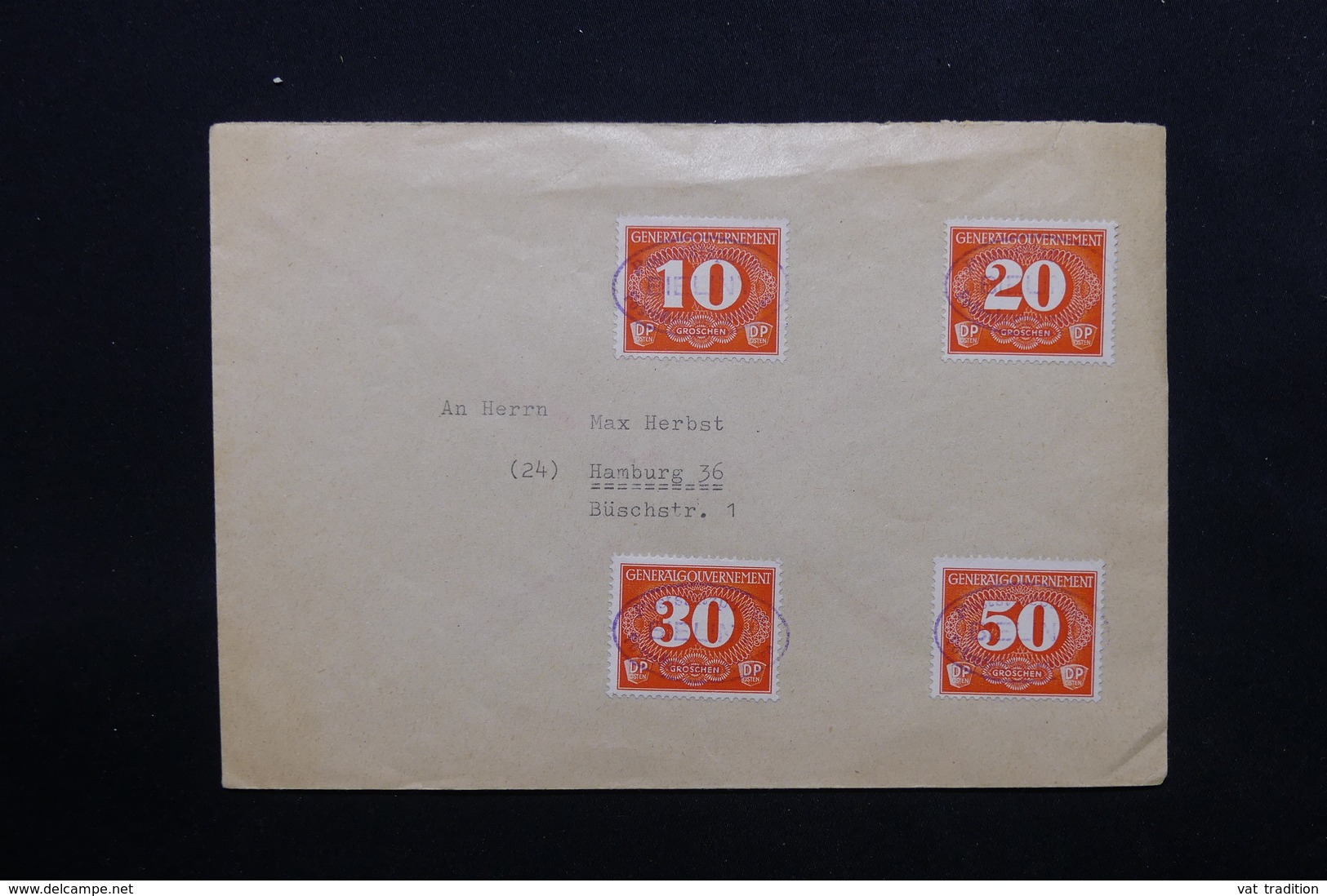 ALLEMAGNE / POLOGNE - Série Des Taxes Sur Enveloppe Pour Hambourg - L 24754 - General Government