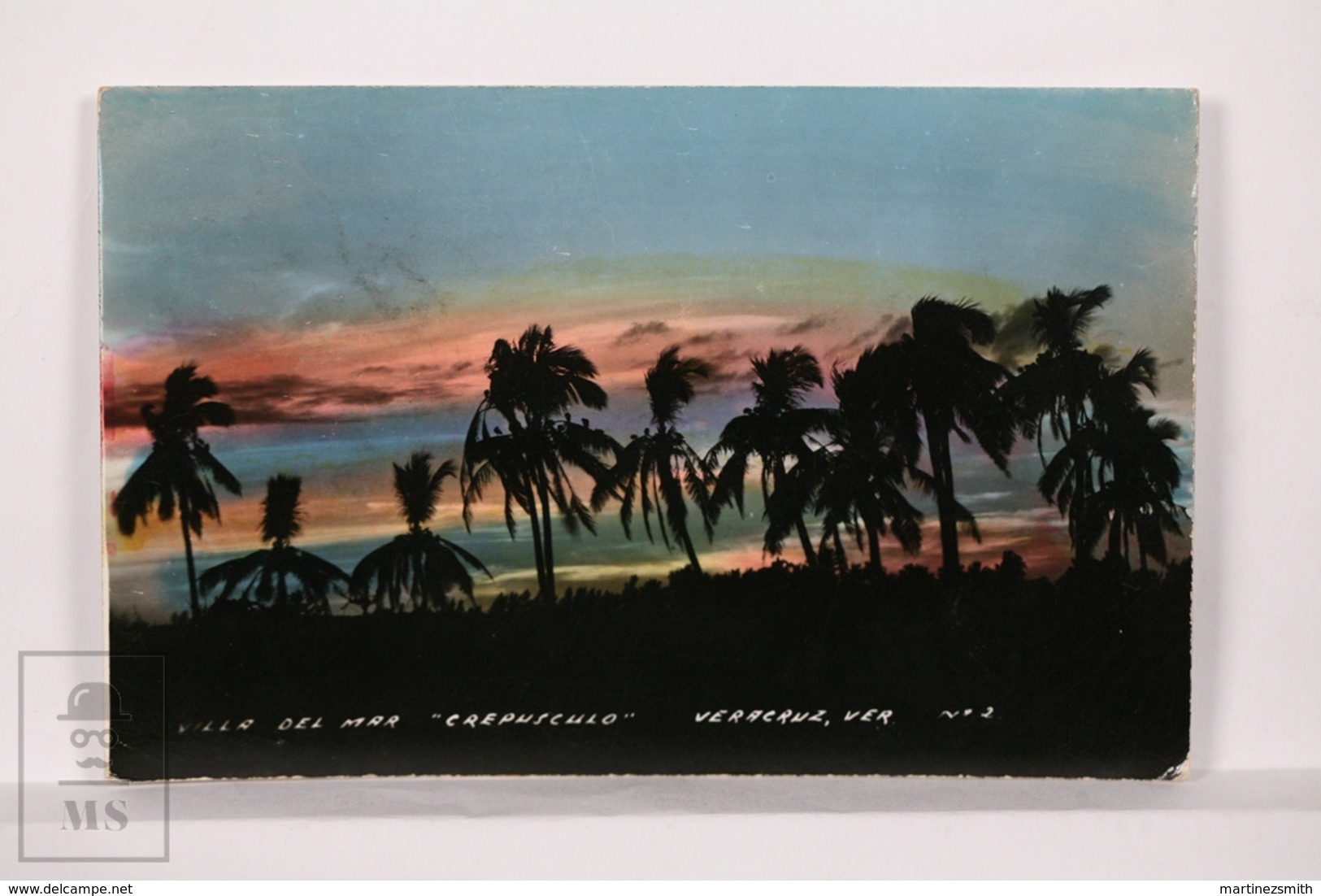 Original Photographic Postcard - Postal Mexico - Villa Del Mar - Crepusculo - Twilight Veracruz - México