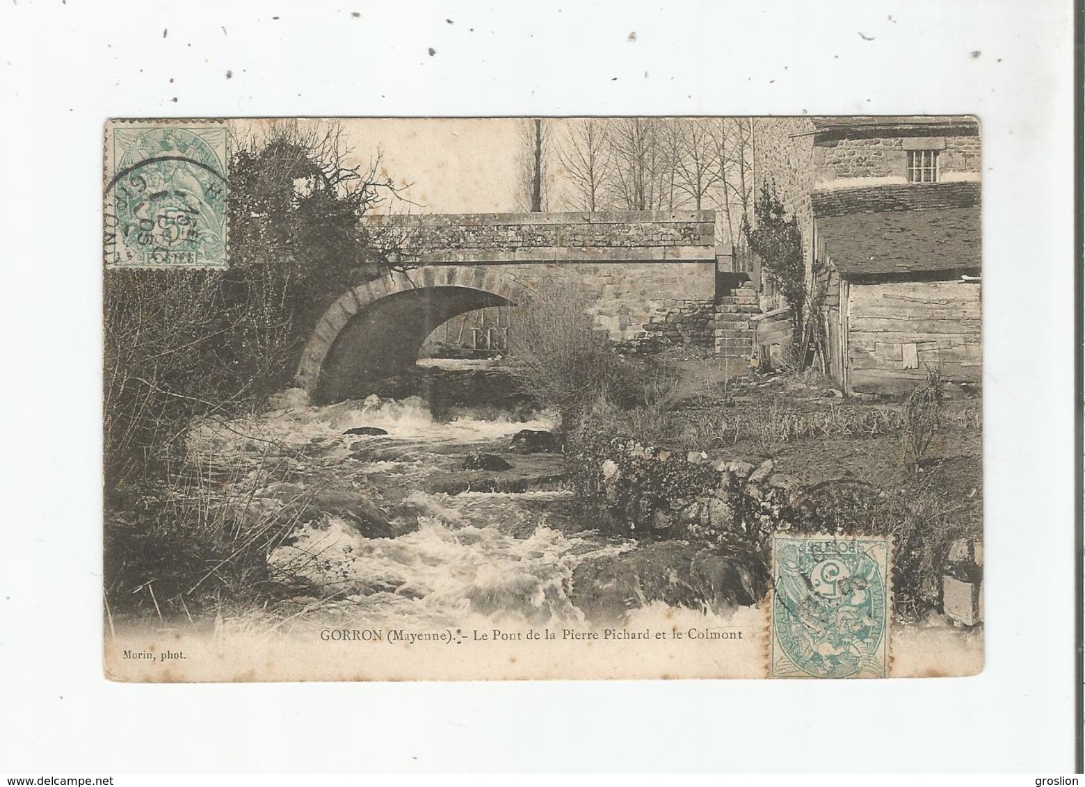 GORRON (MAYENNE) LE PONT DE LA PIERRE RICHARD ET LE COLMONT 1905 - Gorron