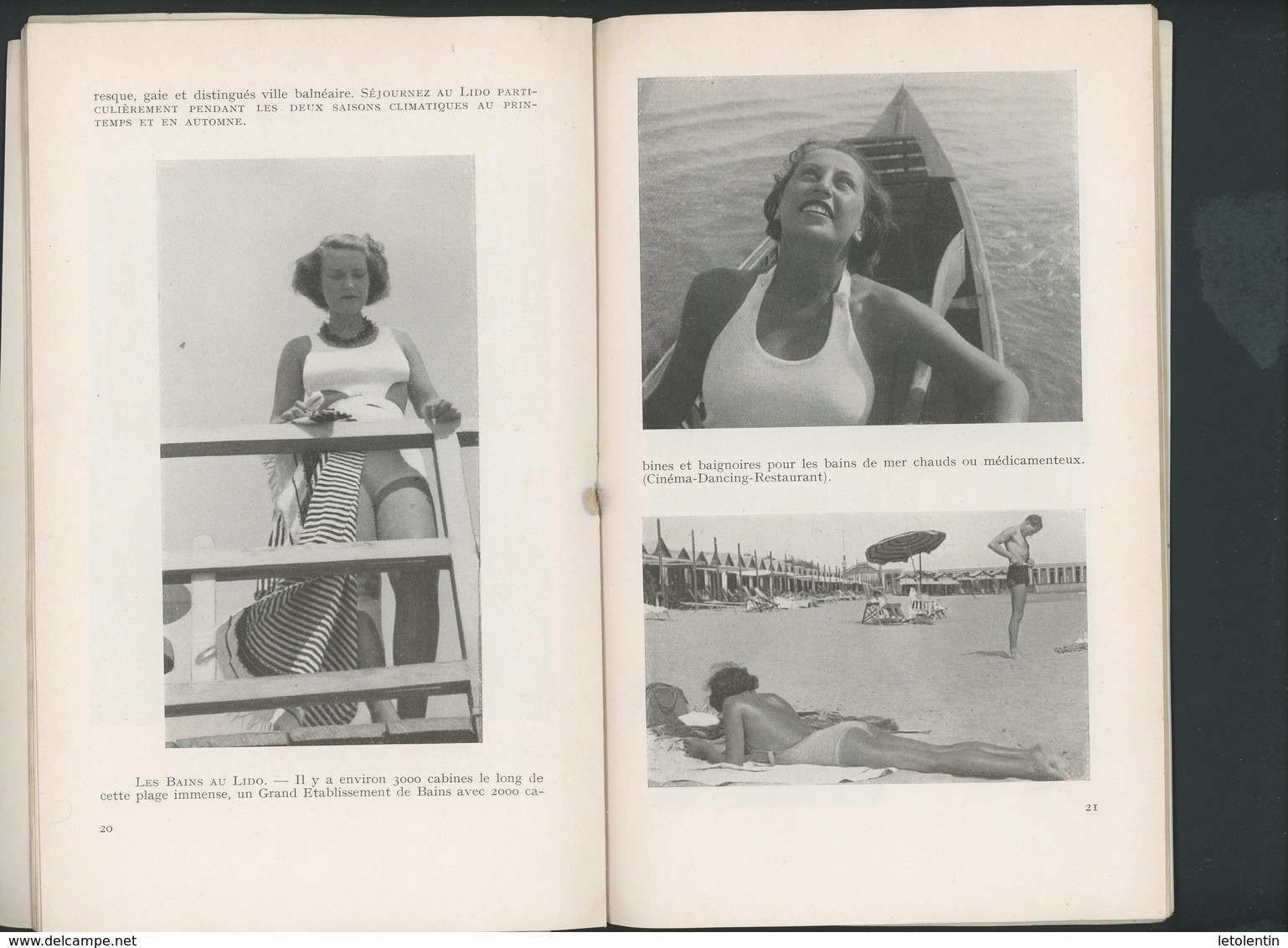 GUIDE TOURISTIQUE DE VENISE AVEC CARTE ET PROGRAMME DE L'ÉTÉ 1935 - AVEC TARIF DES LIGNES DE BATEAUX ET GONDOLES - Programs