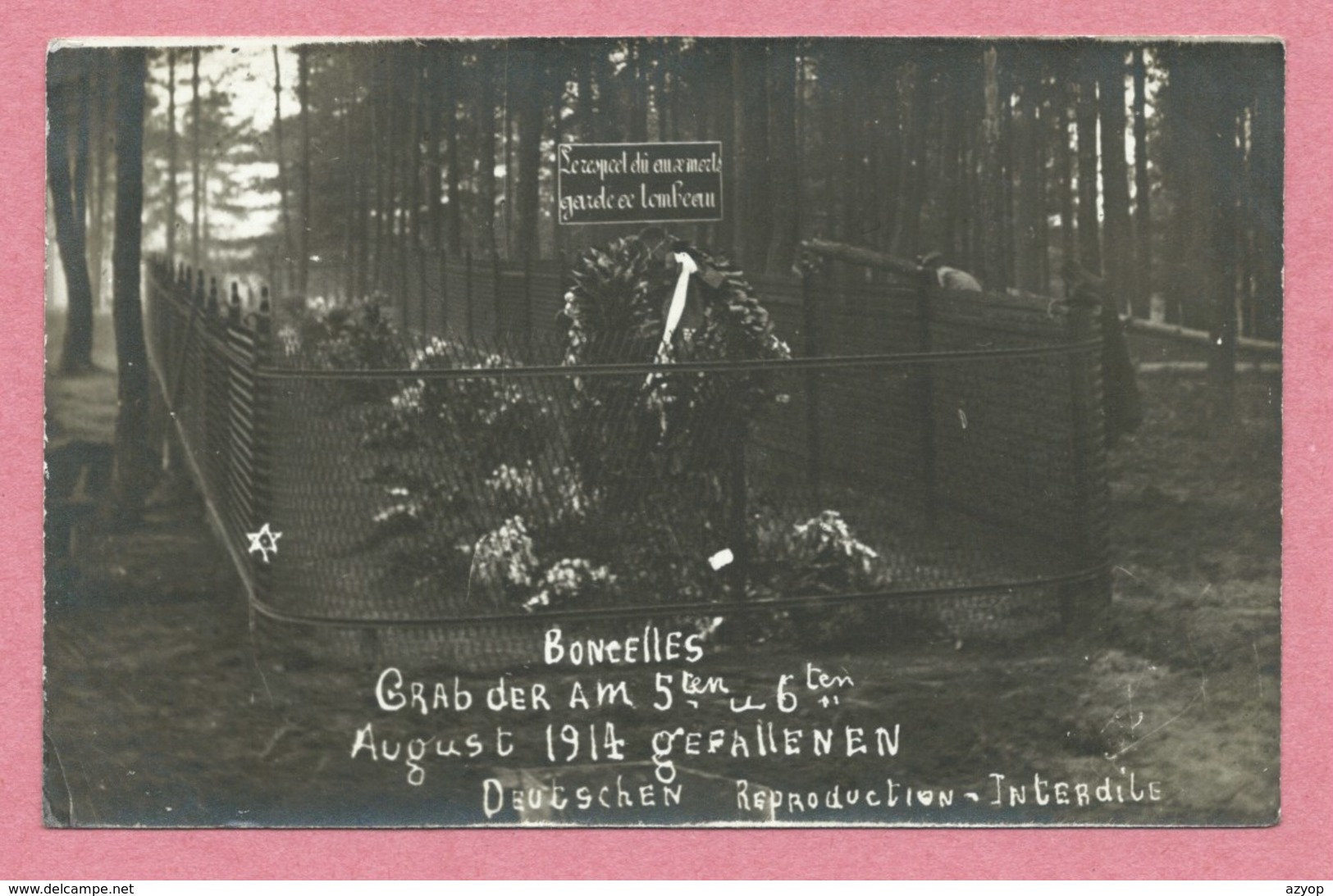 Belgique - BONCELLES - Carte Photo - Foto - Tombe Soldats Allemands 1914 - Deutsches Grab - Guerre 14/18 - Seraing