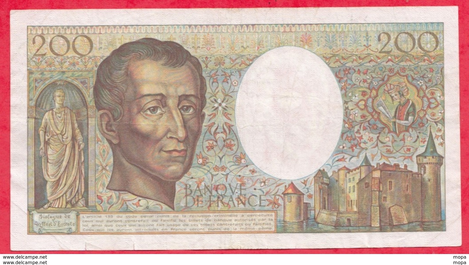 200 Francs "Montesquieu" 1982---F/TTB+---Série P.010 - 200 F 1981-1994 ''Montesquieu''