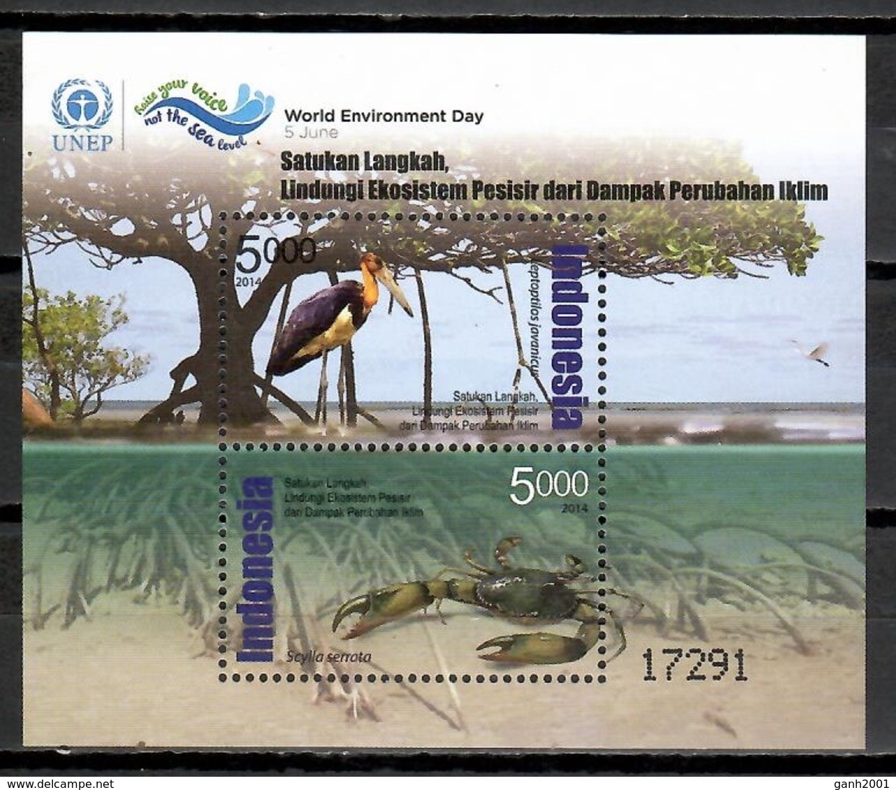 Indonesia 2014 / Birds Crabs MNH Vögel Aves Cangrejos Oiseaux / Cu10912  C5-29 - Other & Unclassified