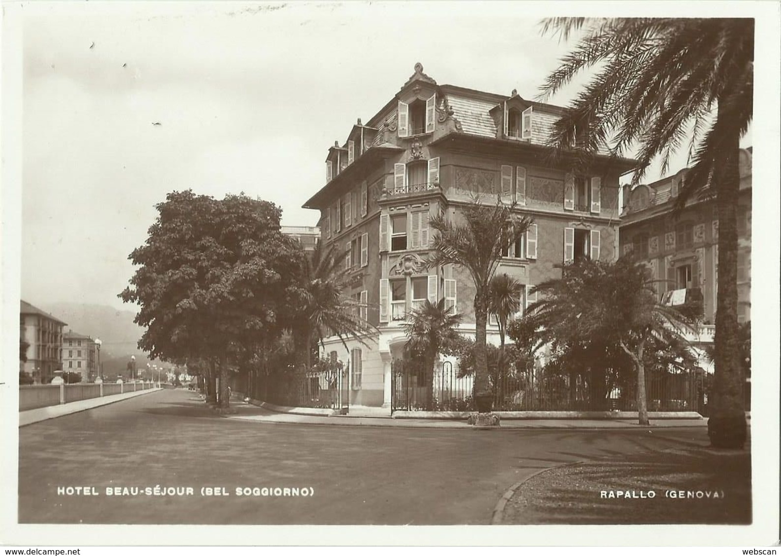 2 AKs / CP Rapallo Genua Hotel Bel Soggiorno + Ortsansicht ~1930/40 # - Autres & Non Classés