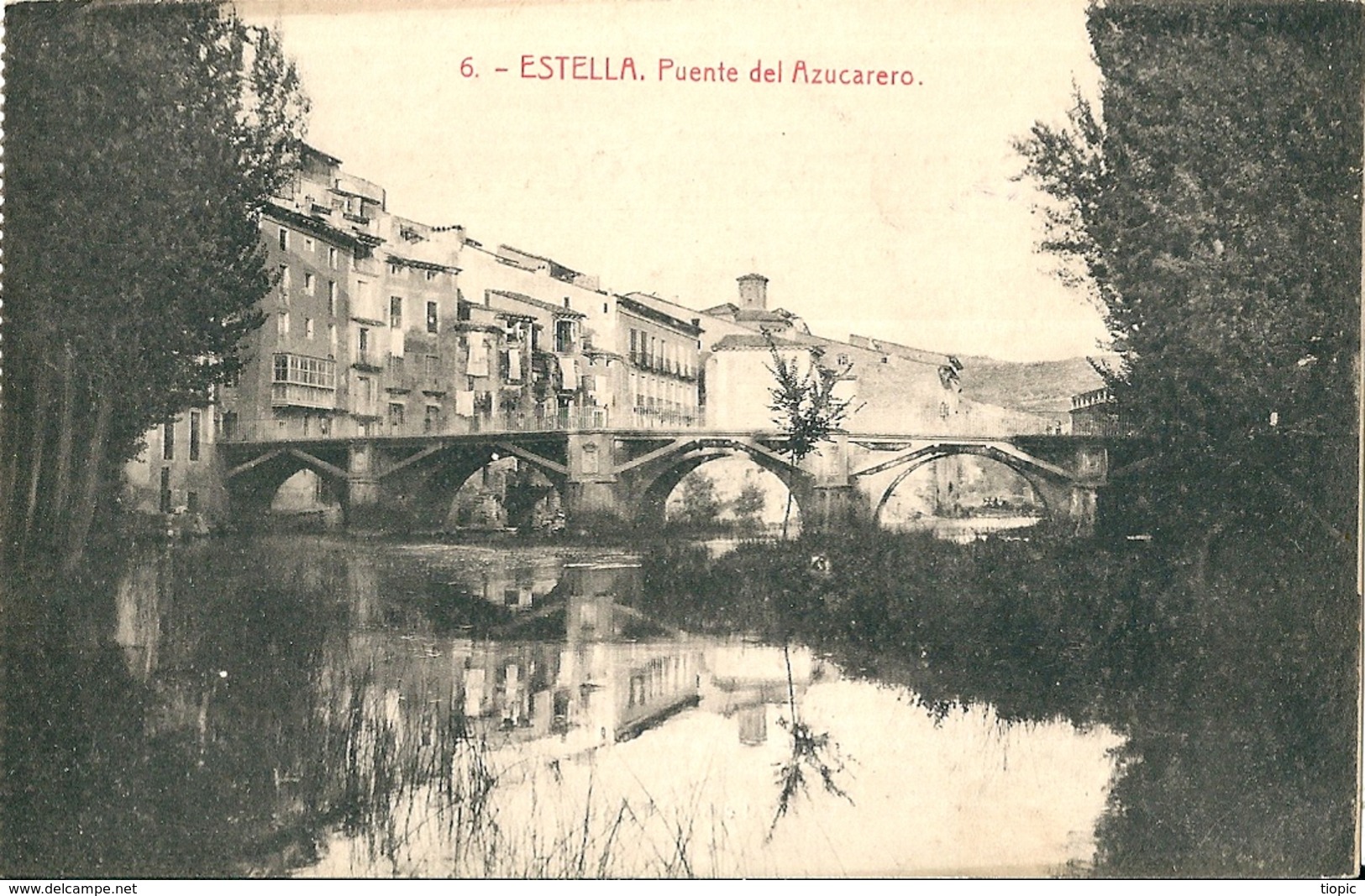 4  Cpa  D' ESTELLA   ( Espagne  ) Plaza E Iglesia De San Juan. Basilica De Nuestra Senora Del Puy, Puente Del Azucarero - Autres & Non Classés