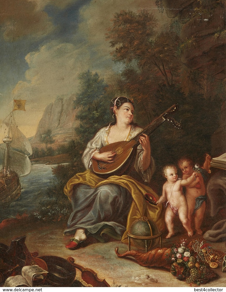 @@@ MAGNET - Netherlandish Or German School, Circa 1700, Allegory Of Music - Publicitaires