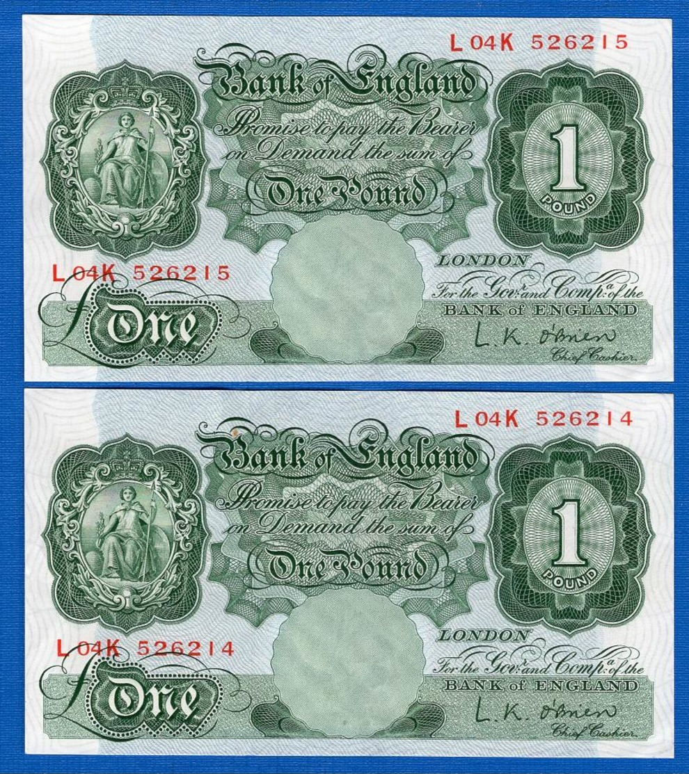 Uk 2 Billets Neuf 1975 /80  Suite - 1 Pound