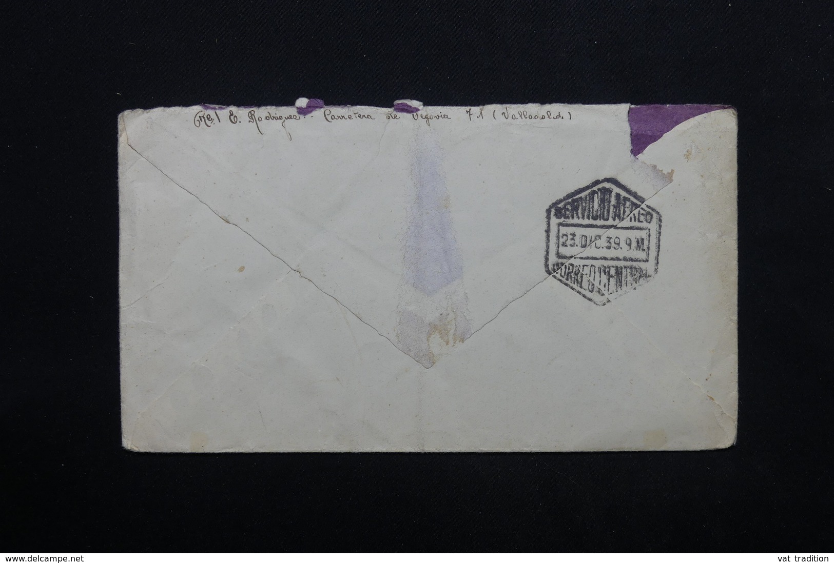 ESPAGNE - Enveloppe De Valladolid Pour L 'Italie En 1939 Par Avion , Cachet De Censure - L 24779 - Marcas De Censura Nacional