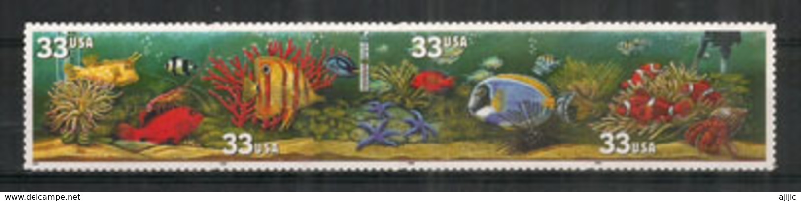 ETATS-UNIS. Poissons D'aquarium,  Série 4 Timbres Neufs ** - Ungebraucht