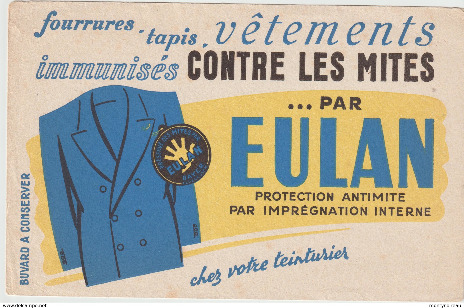 Vieux Papier : Buvard : BRU 14 :  Eulan , Vêtements - Autres & Non Classés