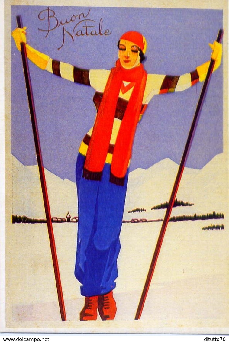 Buon Natale - Donnina - Moda - Italia 1932 - Riproduzione Da Originale - Altri & Non Classificati