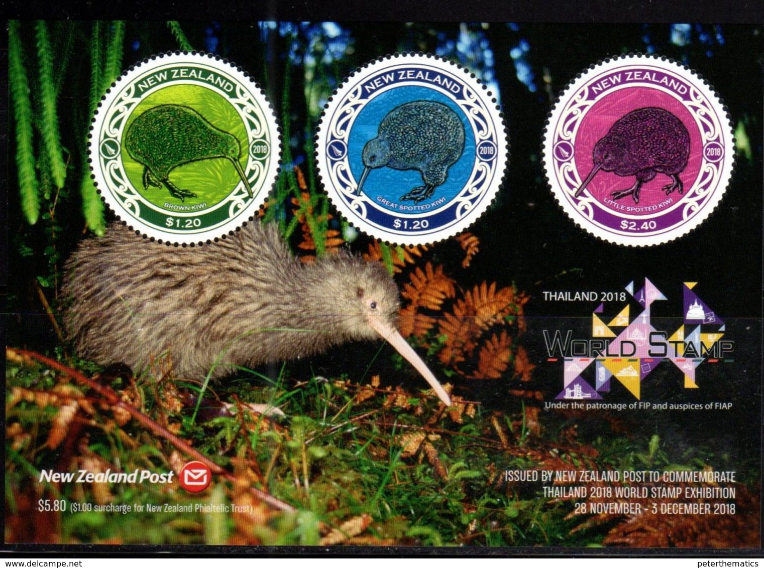 NEW ZEALAND, 2018, MNH,  THAILAND EXHIBITION, BIRDS, KIWI, ROUND KIWI , SHEETLET - Kiwi