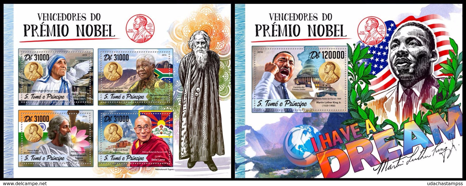 Sao Tome And Principe 2016 Nobel Prize Laureates Klb+s/s MNH - Prix Nobel