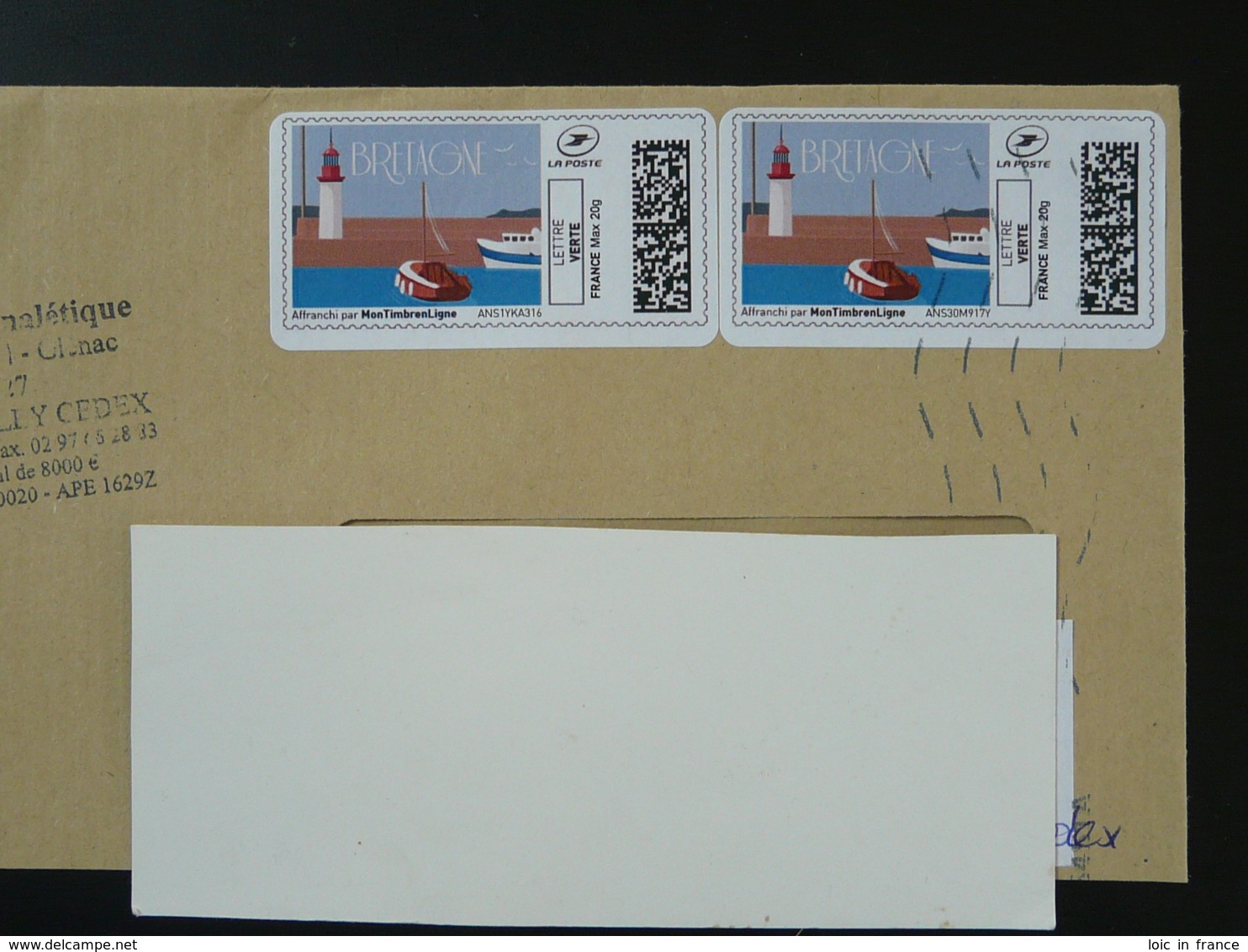 Phare Lighthouse Timbre En Ligne Sur Lettre (e-stamp On Cover) TPP 4265 - Phares