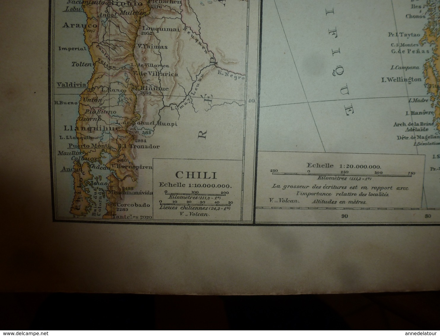 Carte Géographique de l'année 1884 ----> USA ; Mexique; Chili ; (Brésil Sud-Est); Uruguay ;