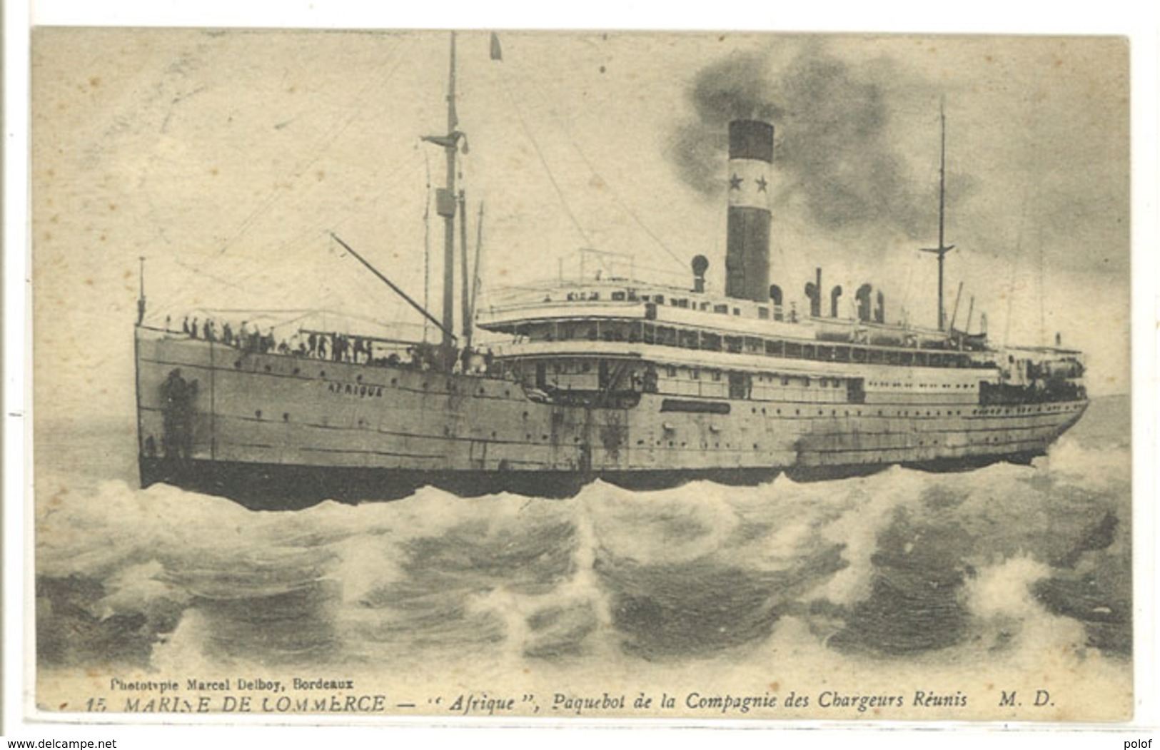 Marine De Commerce - "Afrique" Paquebot De La Cie Des Chargeurs Réunis -Cachet Octogonal Bordeaux A Matadi N° 1 (111791) - Commerce