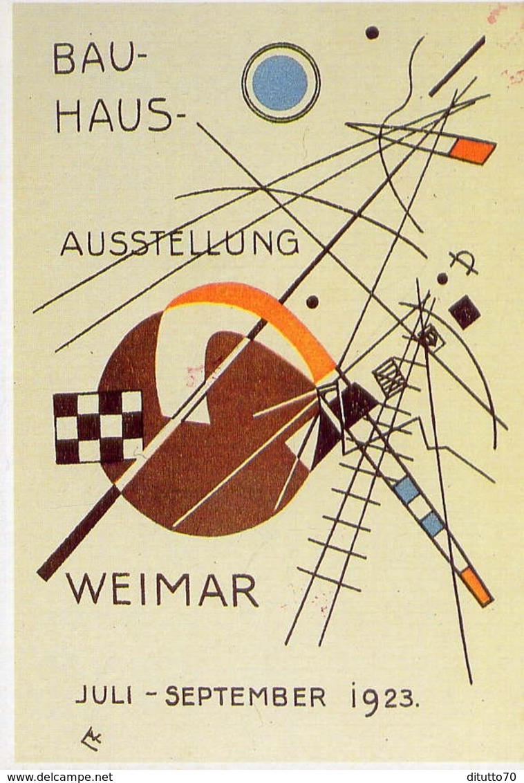 Vasilij Kandinskj - Cartolina Invito Alla Mostra Di Fine Corso Del Bauhaus Di Weimar - Pubblicitaria - Germania 1923 - R - Altri & Non Classificati