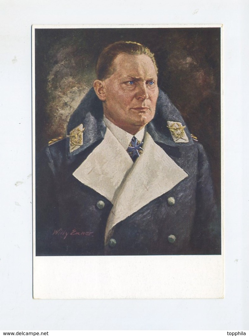 Um 1942 3. Reich Farbkarte Reichsmarschall Hermann Göring  Von W. Exner, Photo Hoffmann Nr.443 - Briefe U. Dokumente