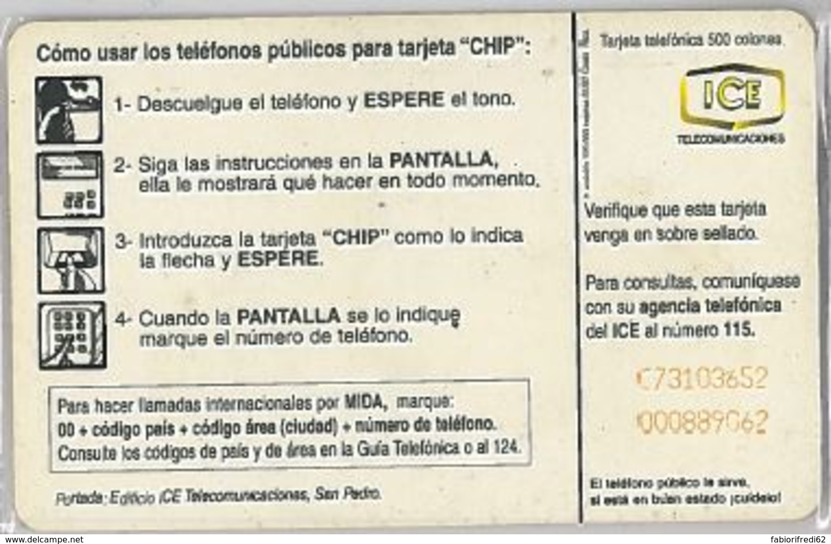 PHONE CARD - COSTA RICA (E41.25.7 - Costa Rica