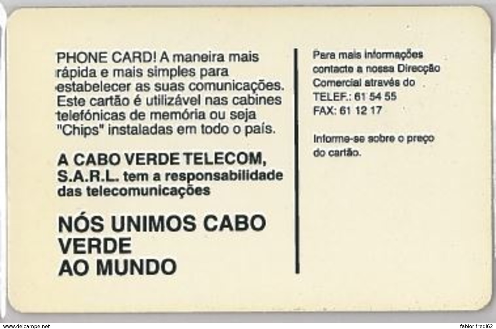 PHONE CARD -CAPO VERDE (E41.27.4 - Cape Verde