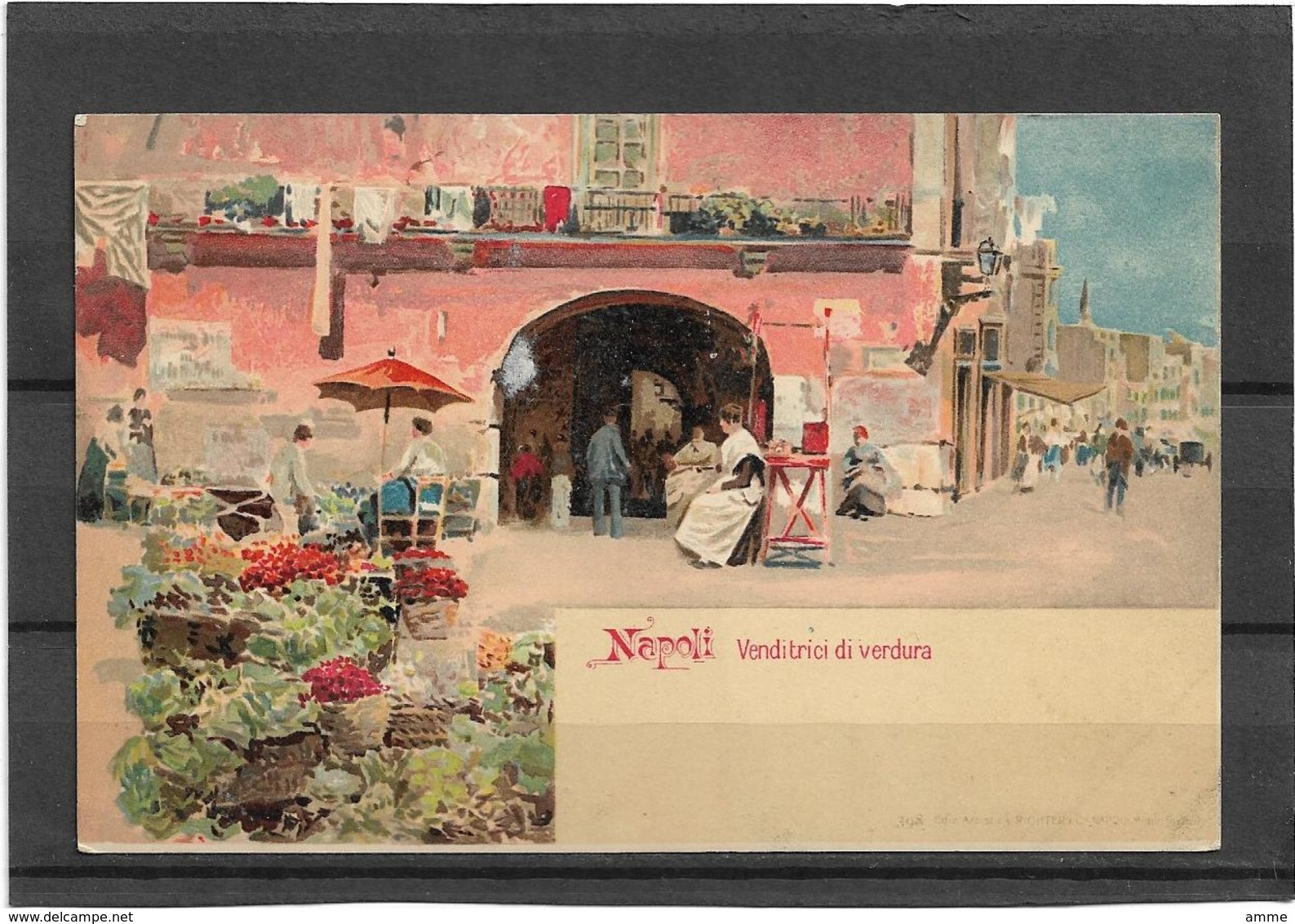 Napoli   * (lot 2 Cartes)   Venditrici Di Verdura & Veduta Del Vesuvio Da S. Lucia - Napoli (Naples)