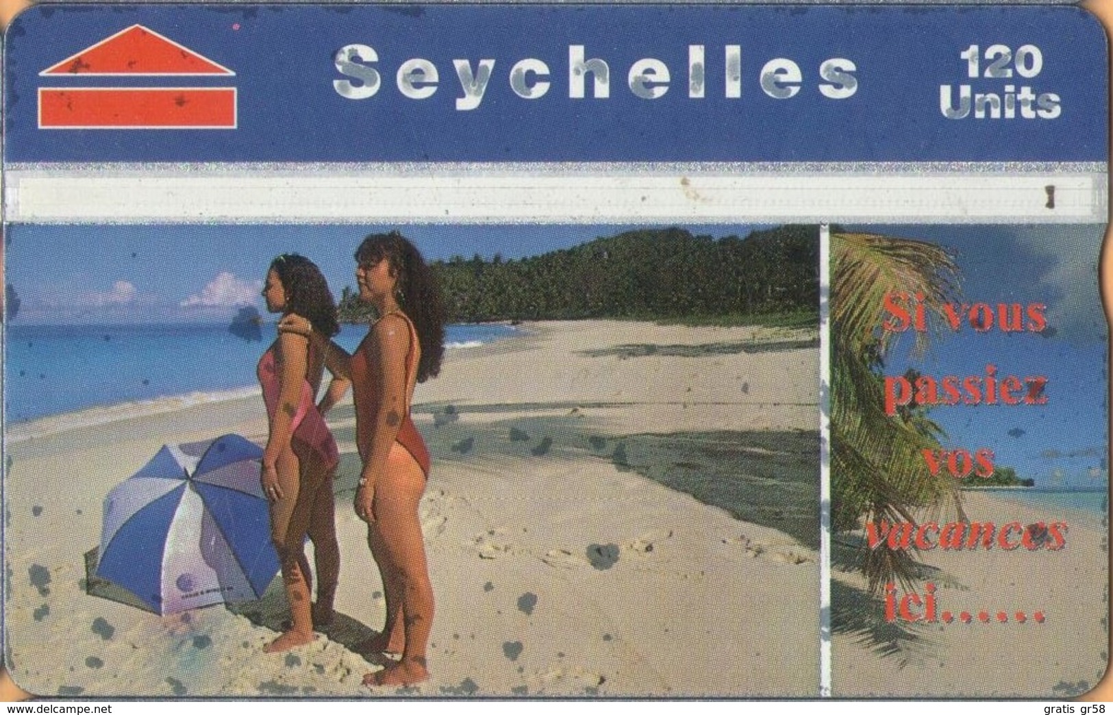 Seychelles - L&G, SEY-41, Beach Scene With Girls, 708A, 44,000ex, 8/97, Used As Scan - Seychelles