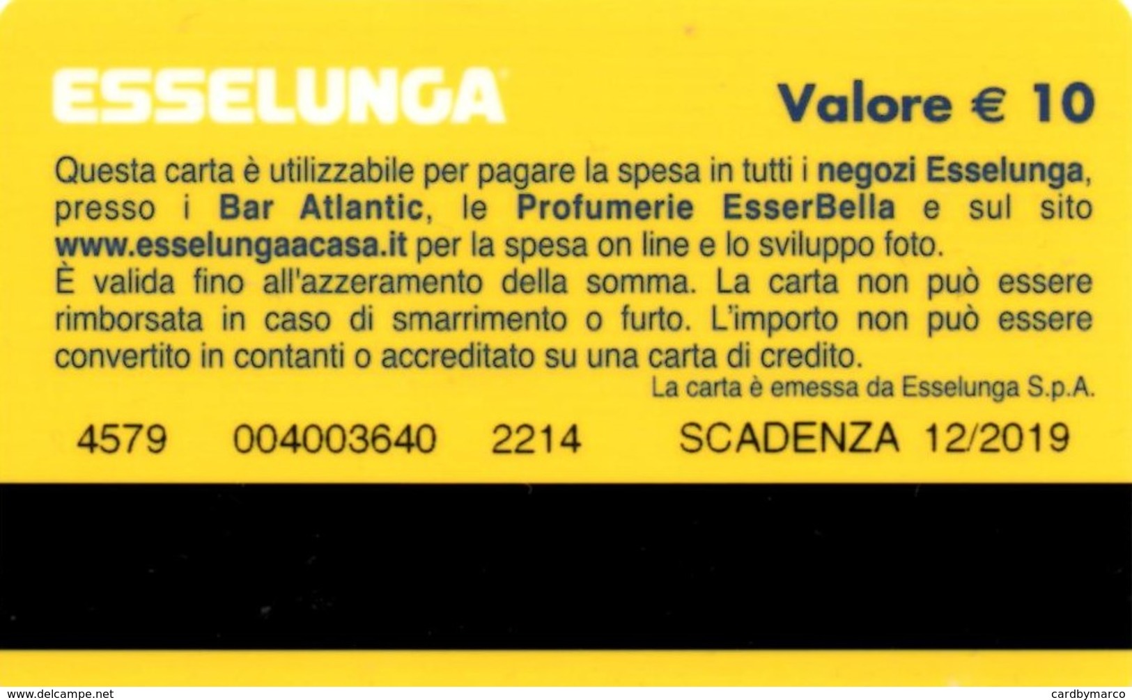 *ITALIA - ESSELUNGA - GIFT CARD (12/2019)* - Gift Cards