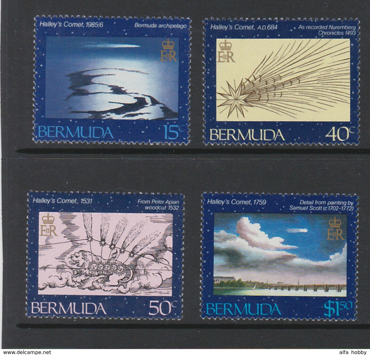 Bermuda. Halley's Comet, 1985, 4 Stamps - Andere & Zonder Classificatie