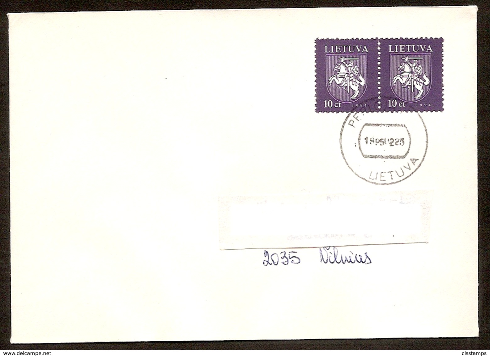 LITHUANIA / LITAUEN 1994 Definitive Horseman / Reiter /Mi554 (first Printing) Letter Posted In LIT From PERLOJA - Lithuania
