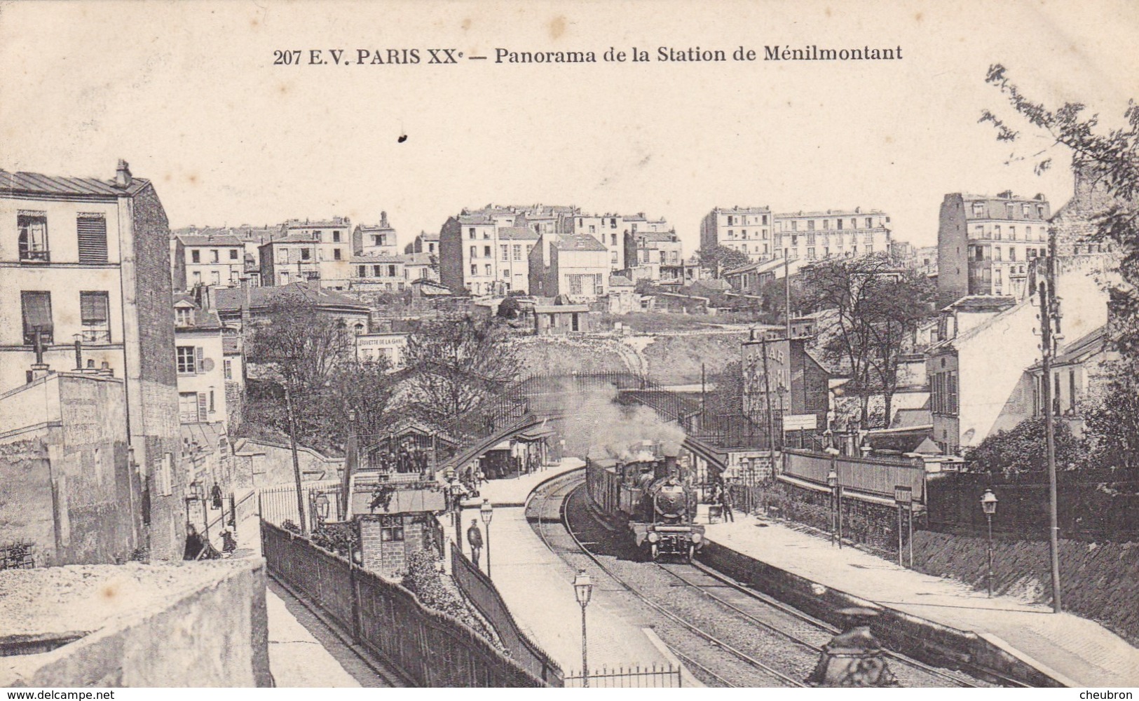 75 PARIS (XX). CPA .PANORAMA DE LA STATION DE MENILMONTANT. PASSAGE DU TRAIN - Distrito: 20