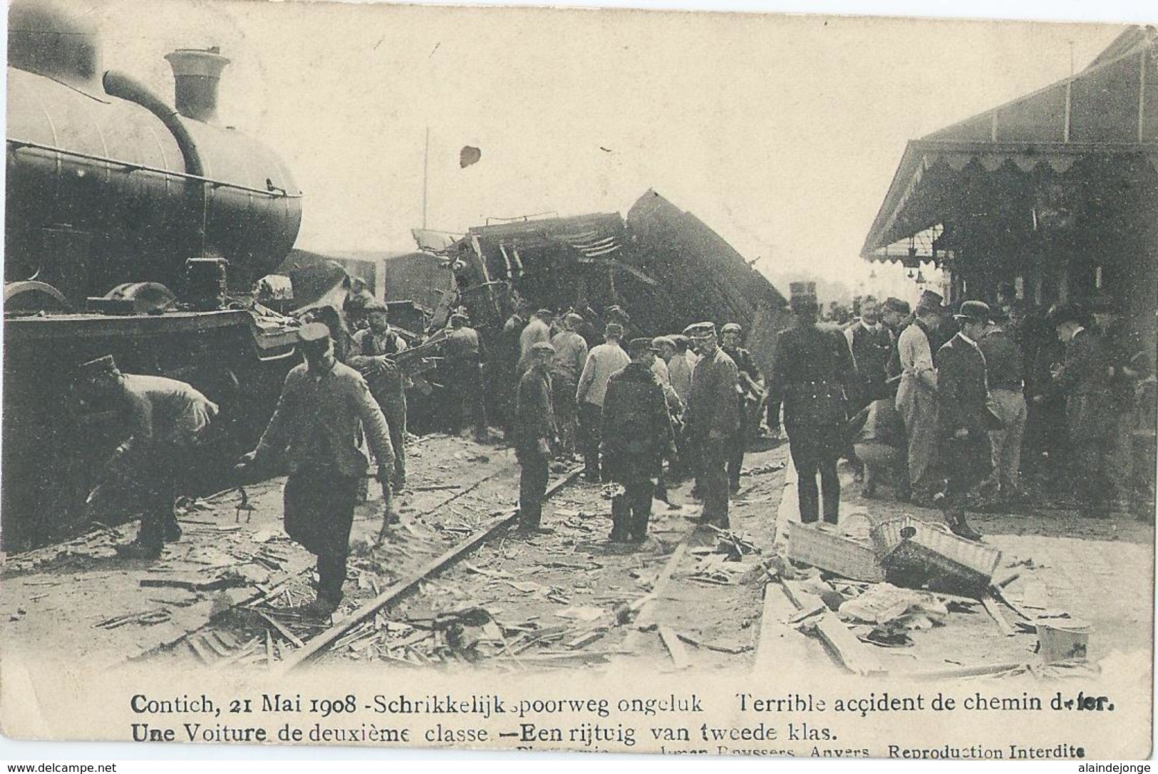 Kontich - Contich - 21 Mai 1908 - Schrikkelijk Spoorweg Ongeluk - Kontich