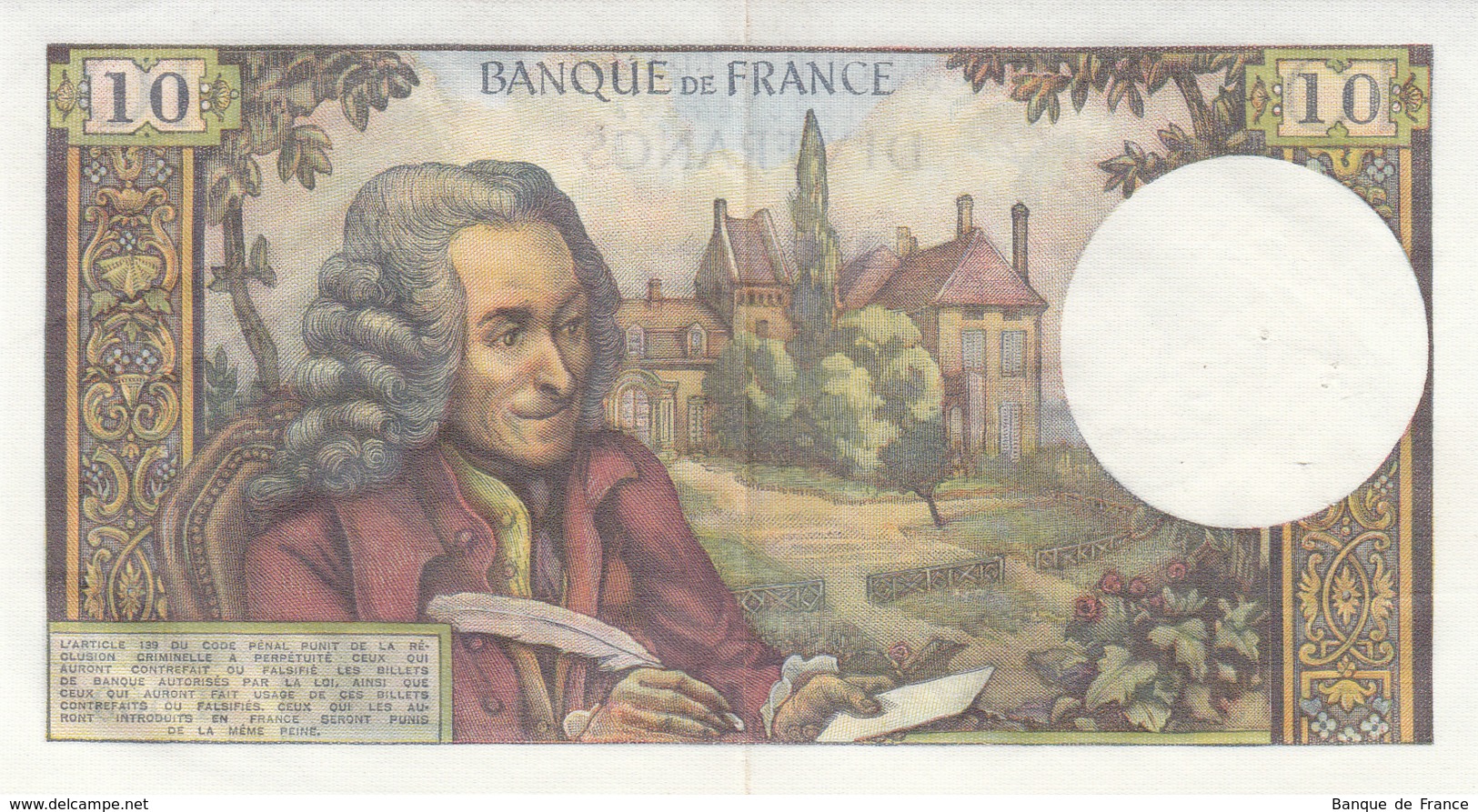 Billet 10 F Voltaire Du 5-3-1970 FAY 62.43 Alph. H.569 N° 67863 SPL - 10 F 1963-1973 ''Voltaire''