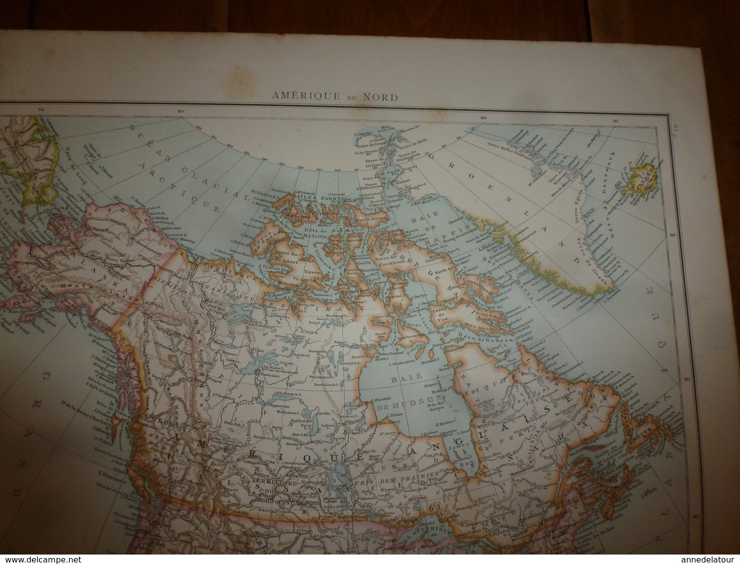 1884 Carte Géographique :(recto) Amérique Du Nord 1884; (coté Verso) Amérique Du Sud (Colombie,Vénézuela,Pérou,etc) - Geographical Maps