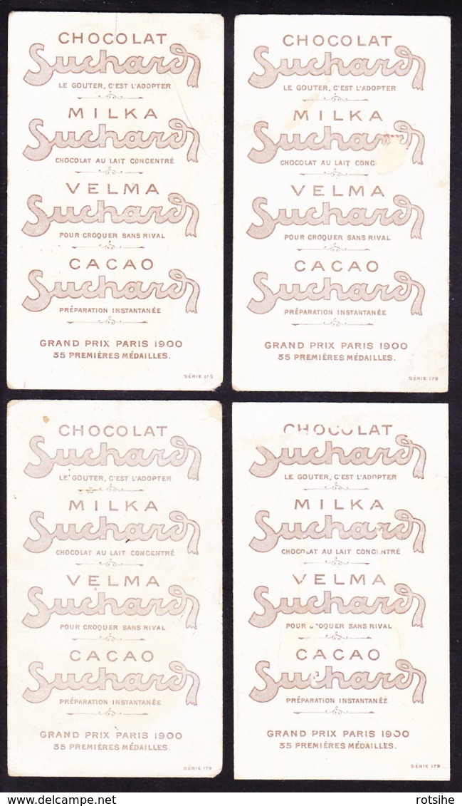 LOT DE 4 CHROMOS Chocolat SUCHARD     Chansons Françaises    Serie 179 - Suchard