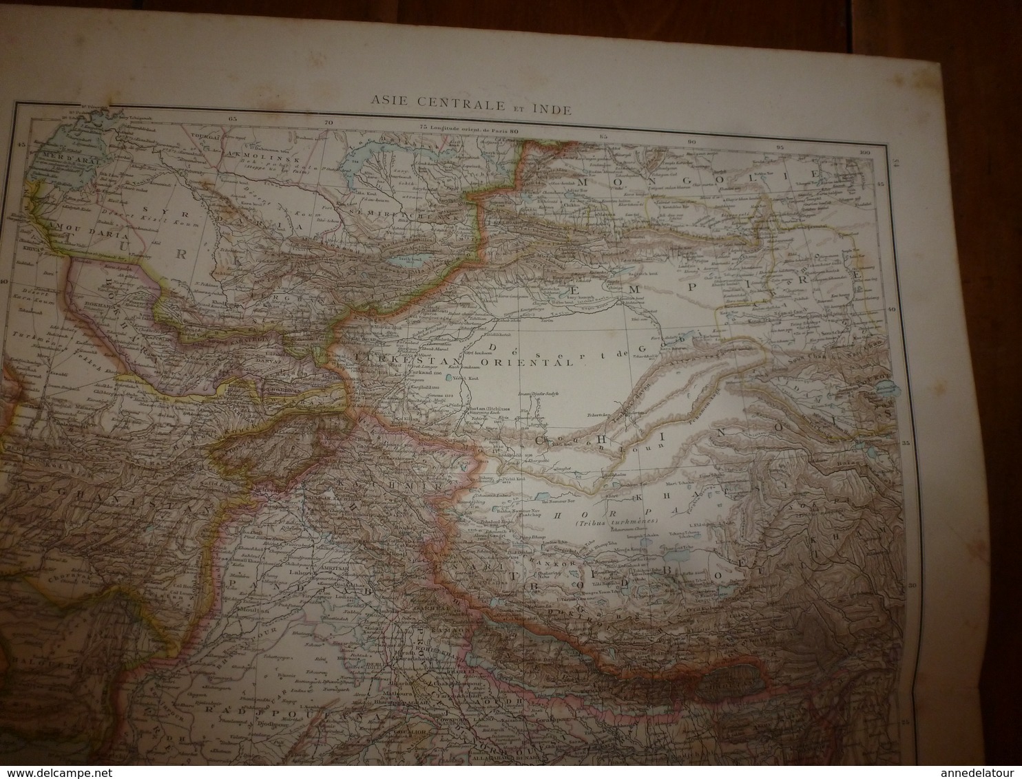 1884 Carte Géographique :Recto (Asie Centrale Et Inde); Verso ( Indochine Et Malaisie) Dot Java,Bornéo; (Palestine) Etc - Cartes Géographiques