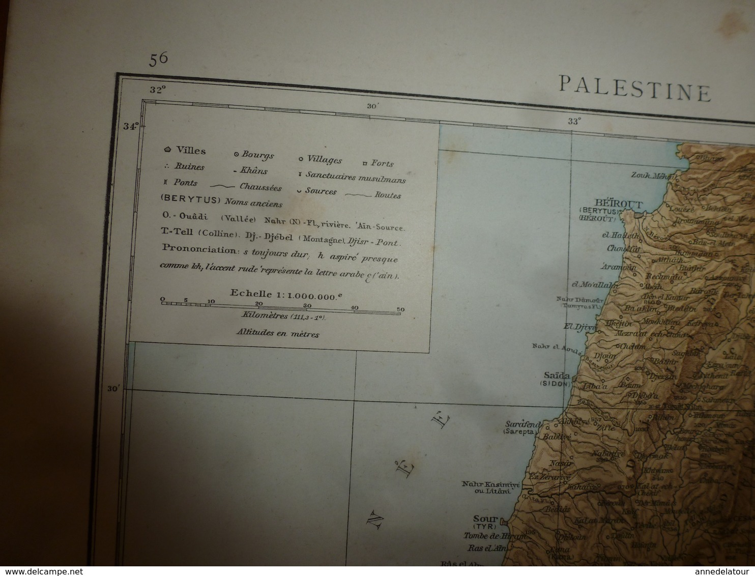 1884 Carte Géographique :Recto (Asie centrale et Inde); Verso ( Indochine et Malaisie) dot Java,Bornéo; (Palestine) etc