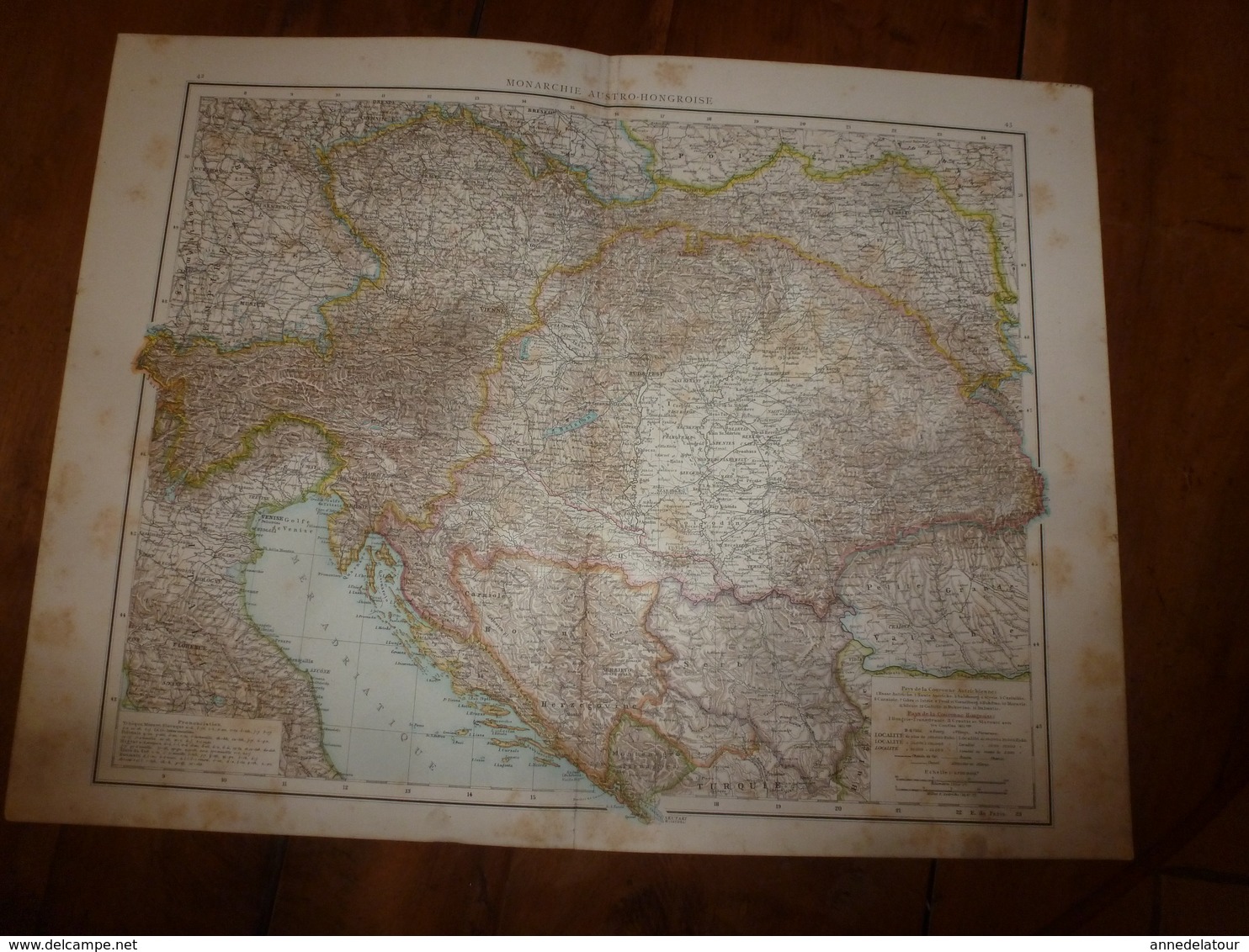 1884 Carte Géographique :Recto (Russie d'Europe) ; Verso ( Pologne , Caucasie)  etc