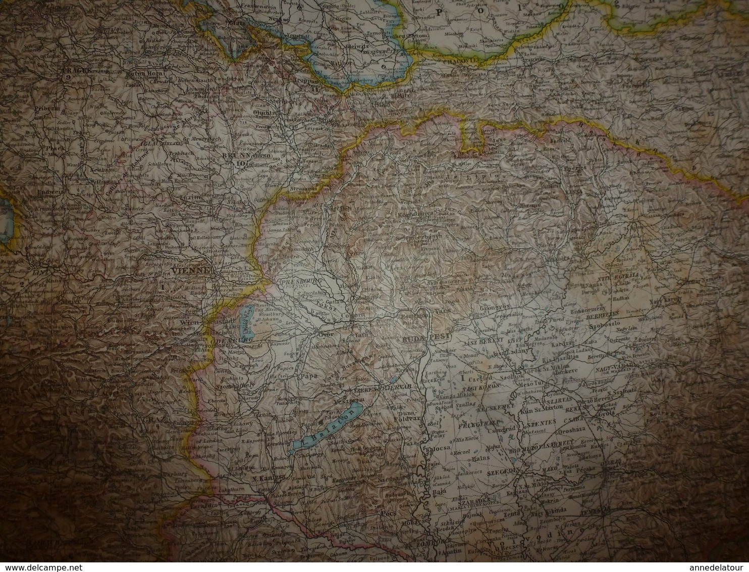 1884 Carte Géographique :Recto (Monarchie Austro-Hongroise) ; Verso (Alpes Franco-Italiennes) , (Hongrie) Etc - Geographical Maps